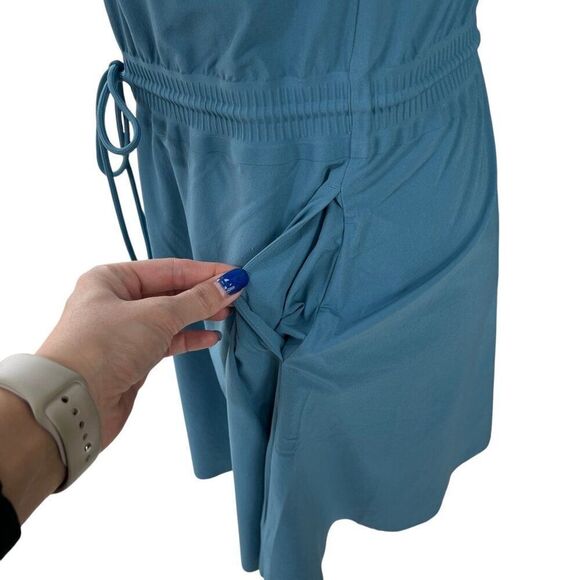 Athleta Savannah Strap Drawstring Waist Mini Dress Blue Size XS - Picture 8 of 9